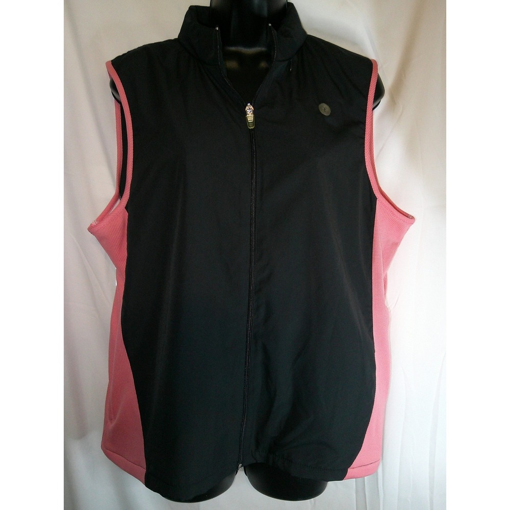 NordicTrack Golf Vest Full‎ Zip Sleeveless Athletic Pink Black XL